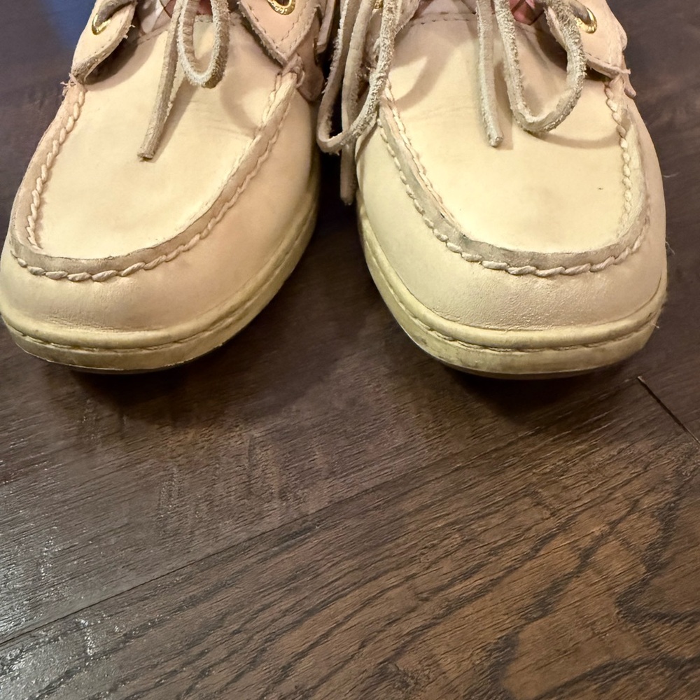 Sperry Topsider shoes, tan with pink, size 7.5, EUC - Picture 5 of 6